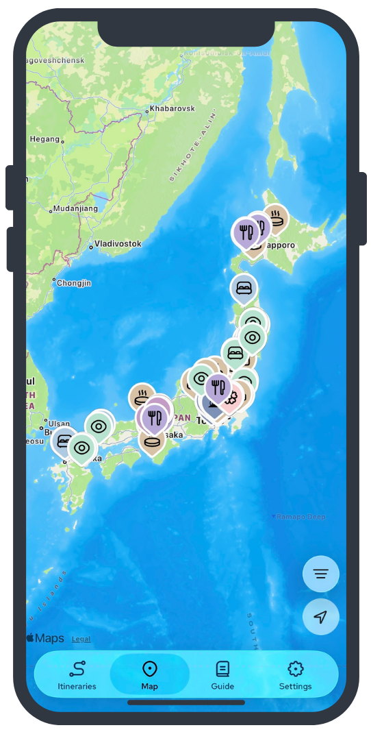 Japan Map with Locations